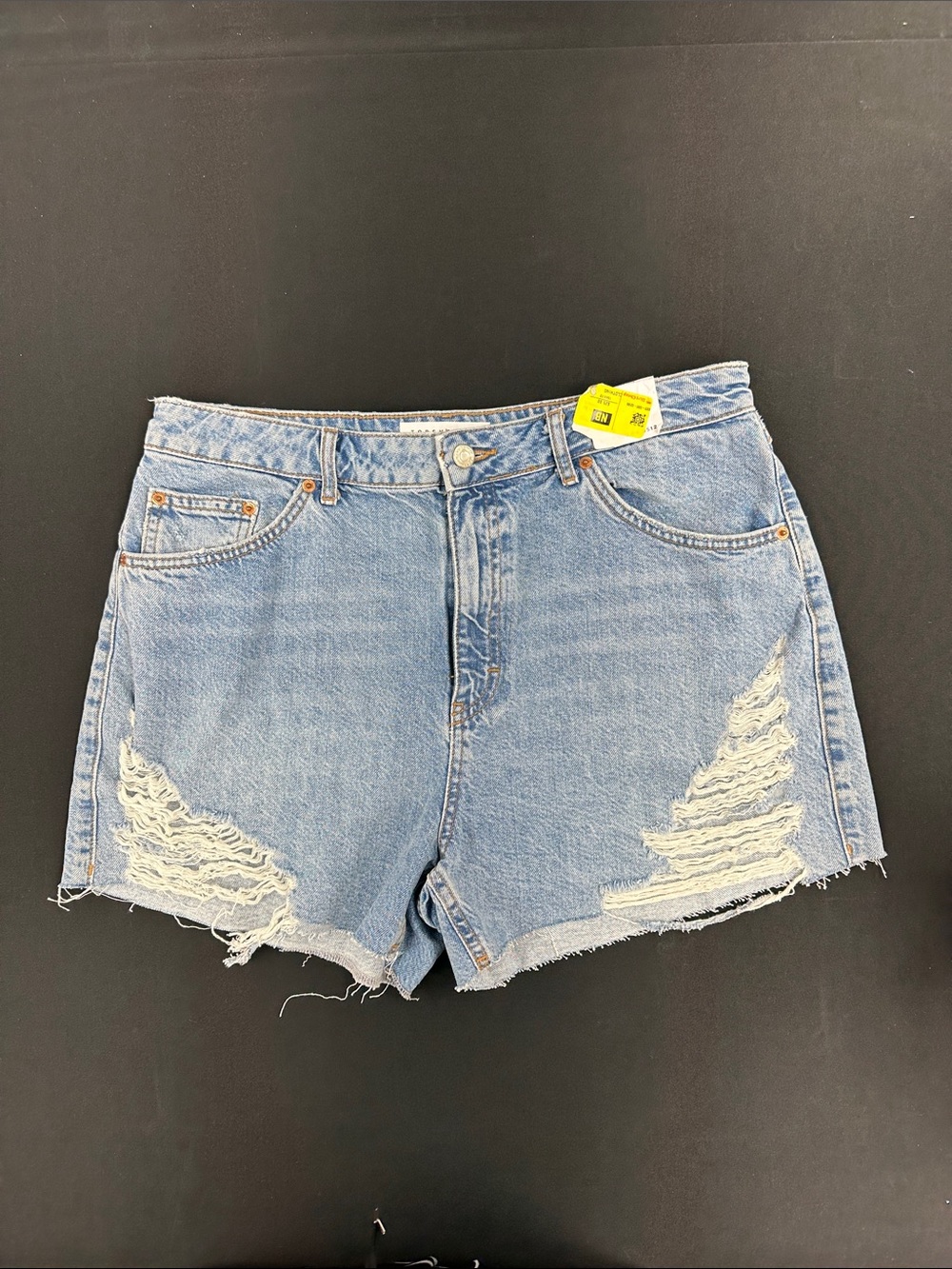 Topshop Light Blue Distressed Denim Shorts